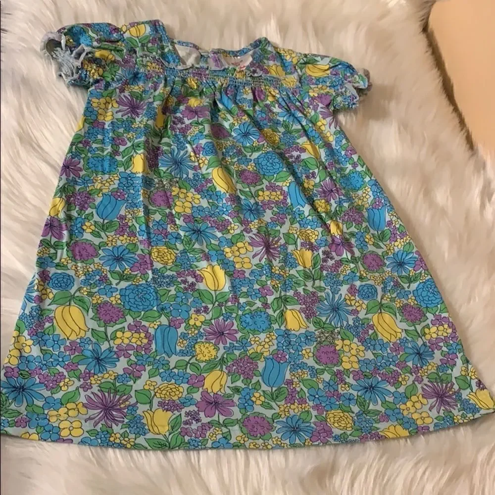 Hanna Andersson Blue Floral Dress Size 4T